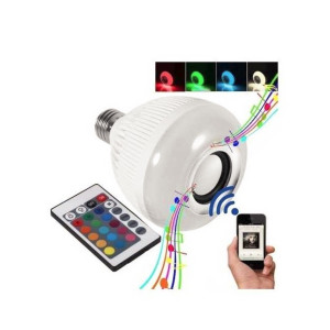 Bec bluetooth LED cu boxa, jocuri de lumini si telecomanda